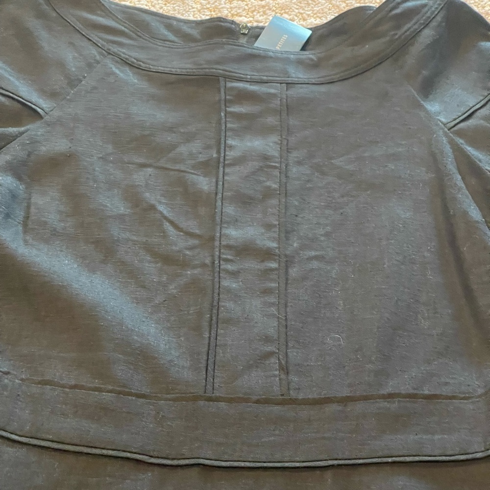 NWT Banana Republic Black Linen Blend Mini Dress, 3/4 Sleeves, Size 8/Medium - Picture 13 of 14